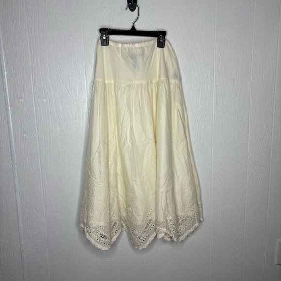 Lauren Ralph Lauren Vintage Made in USA cotton ivory eyelet midi skirt size 12 - Picture 10 of 10